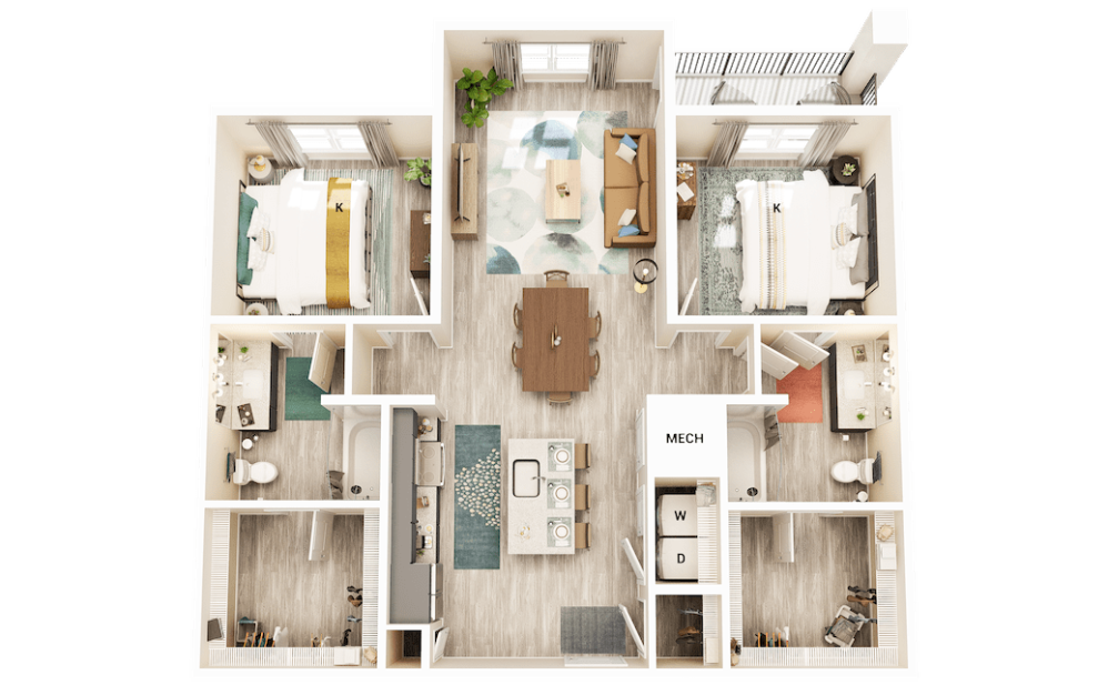 2 Bedroom Layout 