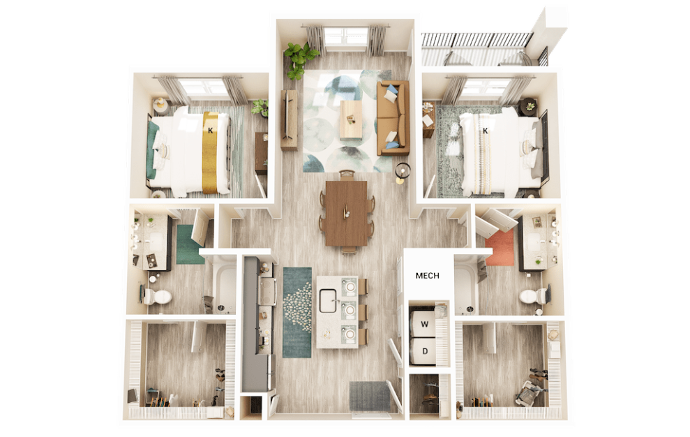 2 Bedroom Layout 